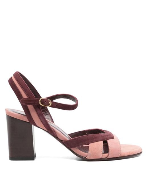 Avril Gau Pink 80Mm Block-Heel Criss-Cross Sandals