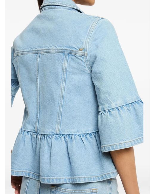 Cinq À Sept Blue Veste En Jean Mandie À Volants