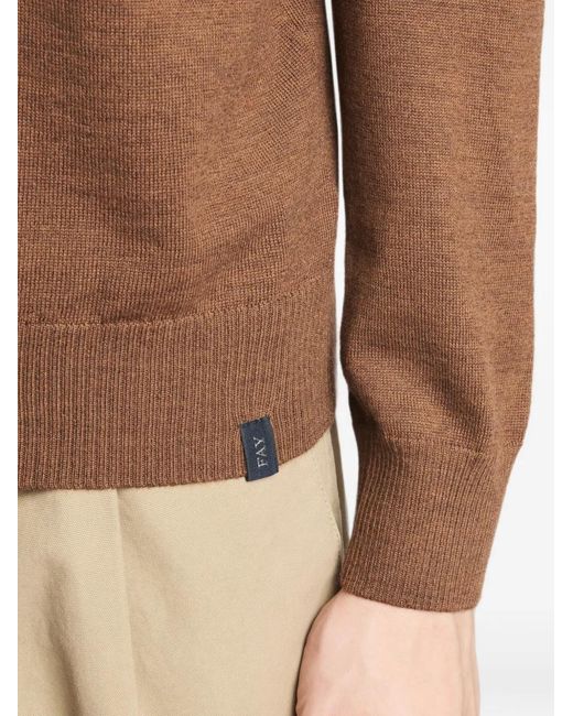Pull À Bords Côtelés Fay pour homme en coloris Brown