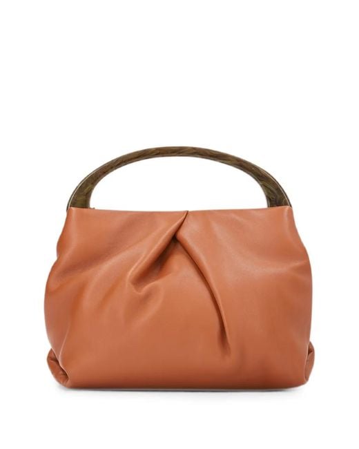 Dries Van Noten Brown Small Pleated Leather Bag