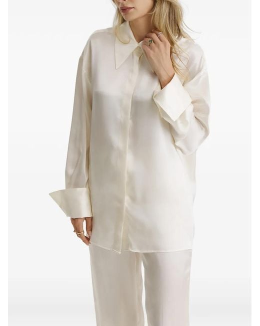 CuAnna White Silk Pajamas