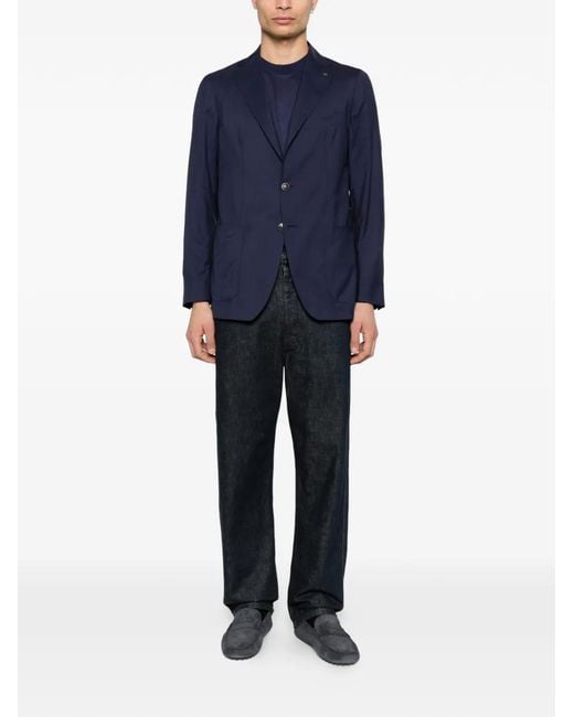 Tagliatore Blue Button-Fastening Two-Pocket Jacket for men