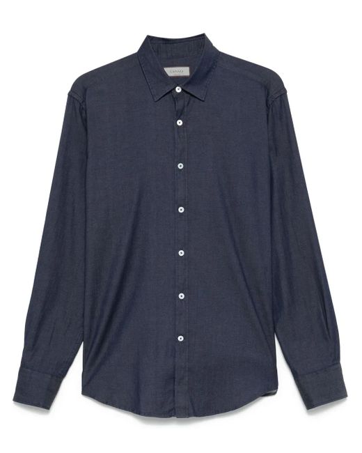 Canali Blue Chambray Shirt for men