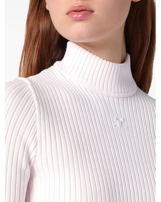 Courreges Pink Reedition Rib-Knit Sweater