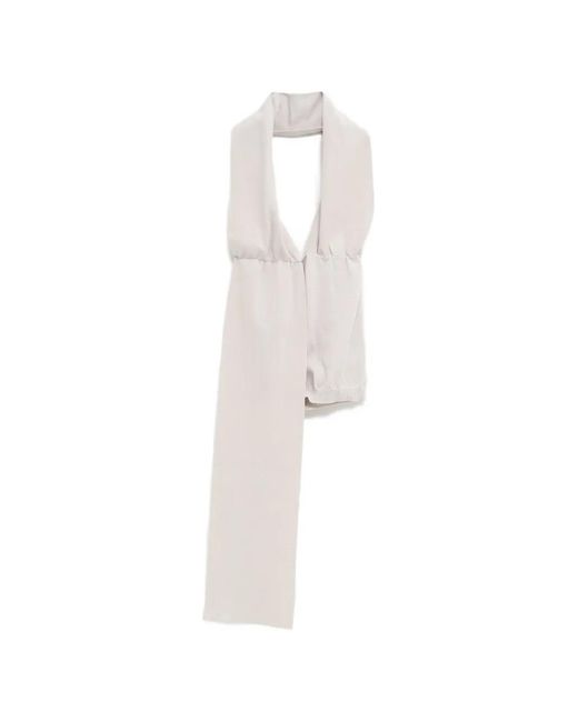 Paloma Wool White Nedel Halterneck Draped Top