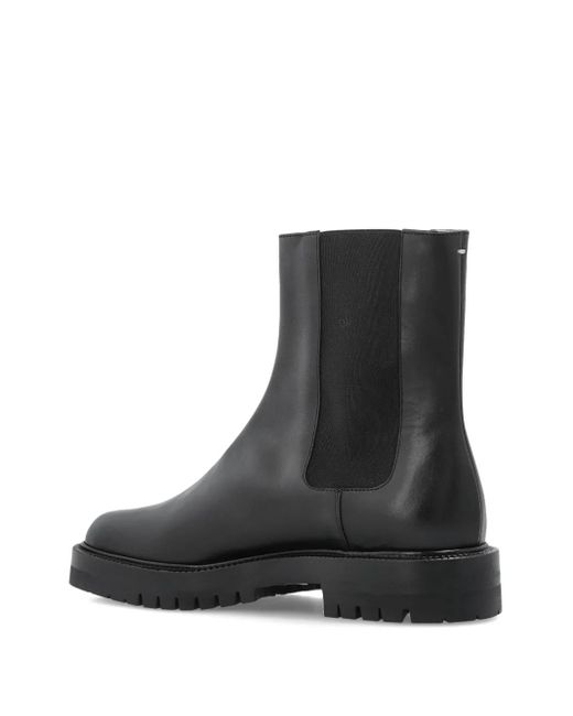 Maison Margiela Black Tabi Elasticated-Sides Chelsea Boots