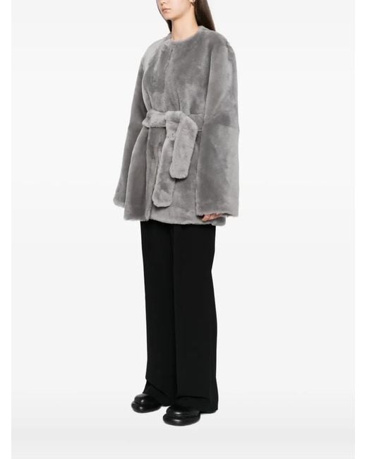 Totême  Gray Plush Shearling Jacket