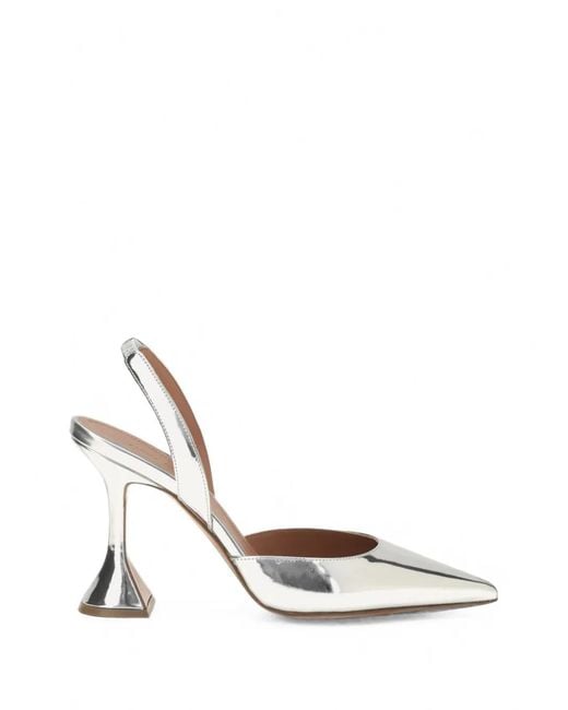 AMINA MUADDI White Holli Slingback Heeled Pumps