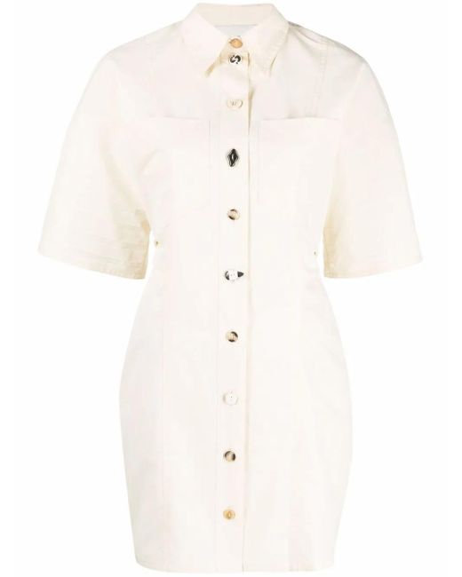 Nanushka Natural Short-Sleeve Shirt Dress