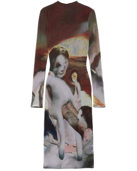 Mugler Brown Midi Dresses