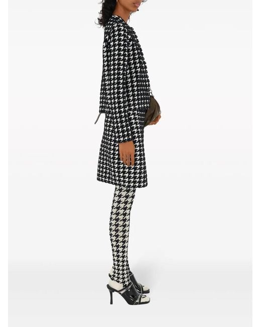 Burberry Black Houndstooth-Pattern Crew-Neck Jumper