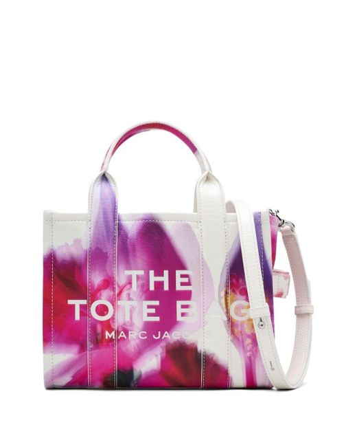 Marc Jacobs Pink The Future Floral Leather Small Tote Tasche