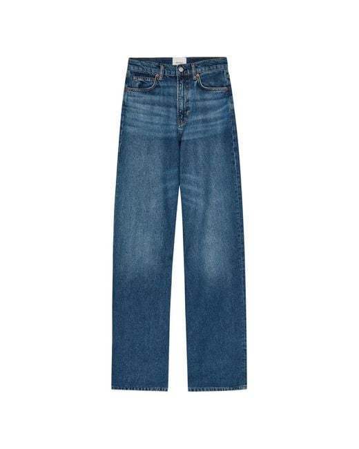 Reformation Blue Cary Wide-Leg Jeans