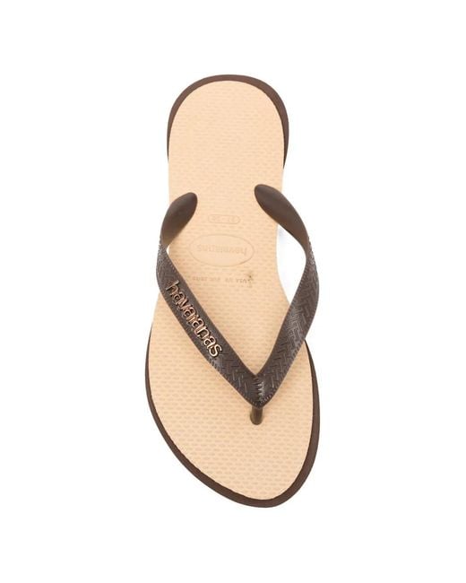Havaianas Brown Tongs À Plaque Logo