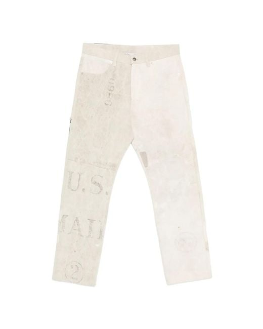 Warren Lotas White Graphic-Print Jeans for men