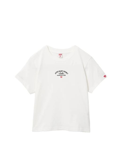 AAPE BY A BATHING AP White Logo Embroidered T-Shirt
