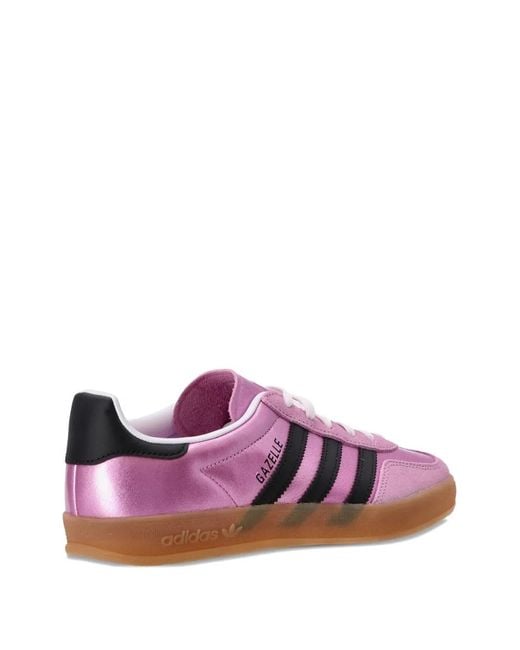 Adidas Pink Gazelle Indoor Metallic-Finish Sneakers
