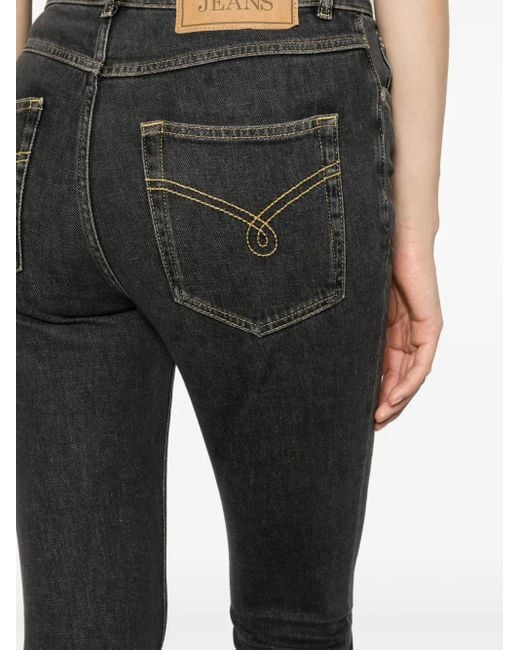 Moschino Black High-Rise Skinny-Cut Jeans