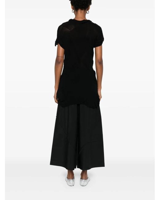 Yohji Yamamoto Black Fein Gestricktes T-Shirt