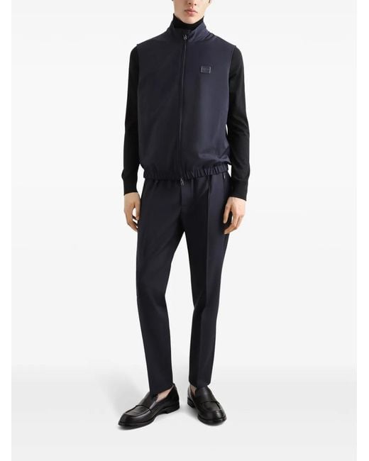 Dolce & Gabbana Blue Pleat-Detail Trousers for men