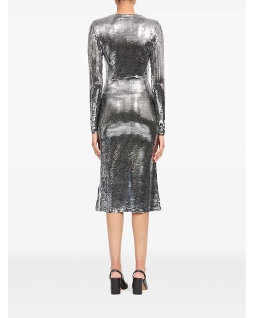 MM6 by Maison Margiela Gray Long-Sleeve Midi Dress