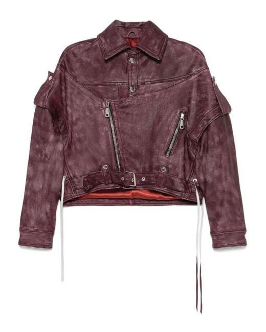 Manokhi Red Leather Jacket
