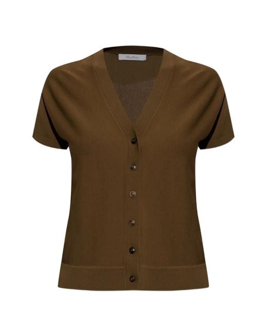 Max Mara Green Finito Short-Sleeve Cardigan