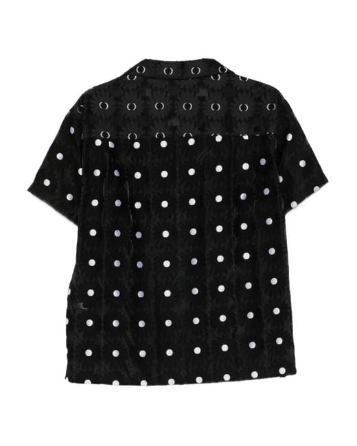 ANDERSSON BELL Black Floral-Pattern Sheer Shirt for men