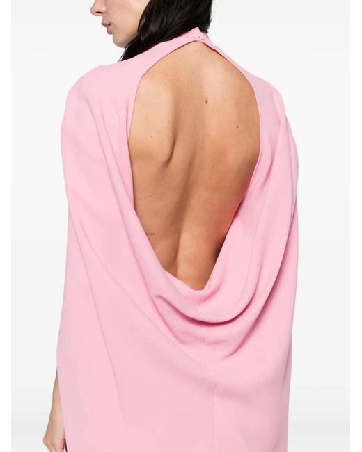 Alberta Ferretti Pink Cape Dress