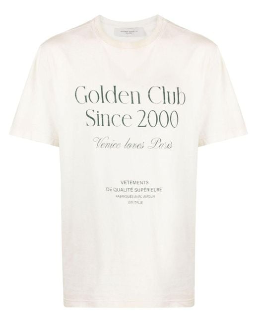 Camiseta con texto estampado Golden Goose Deluxe Brand de hombre de color Multicolor