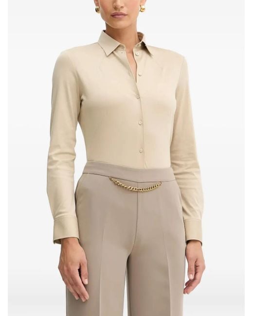 Camicia A Maniche Lunghe di Boss in Natural
