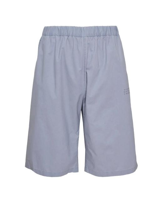 MM6 by Maison Margiela Blue Elasticated-Waistband Logo-Print Shorts for men