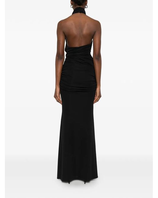 ANDAMANE Black Stella Draped Maxi Dress
