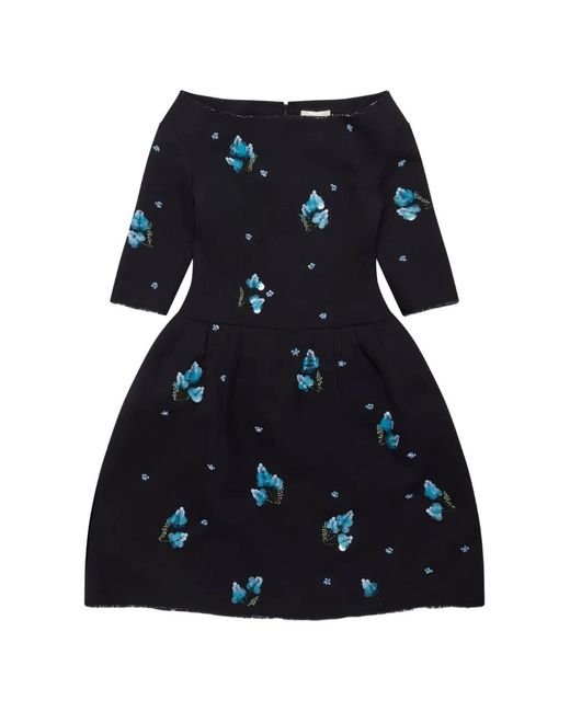 ShuShu/Tong Blue Floral-Embroidered Mini Dress