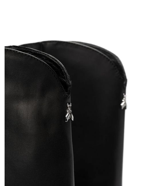 Patrizia Pepe Black Logo-Plaque Boots