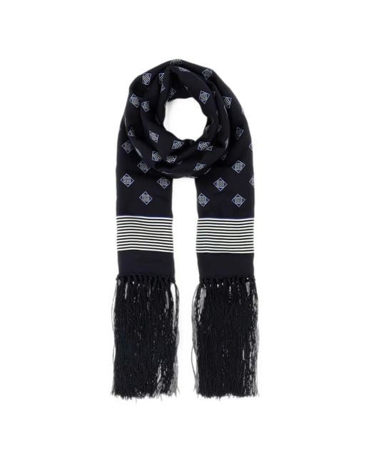 Bode Black Foyer Diamond Fringed Scarf for men