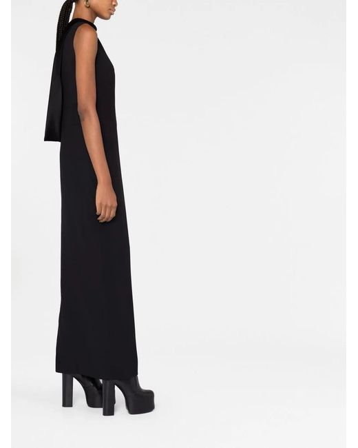 Versace Black Draped Open-Back Dress