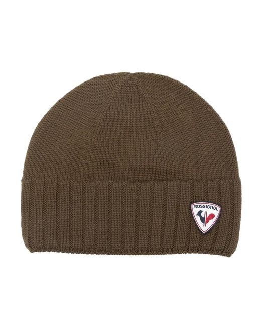 Rossignol Green Logo-Patch Wool Beanie for men