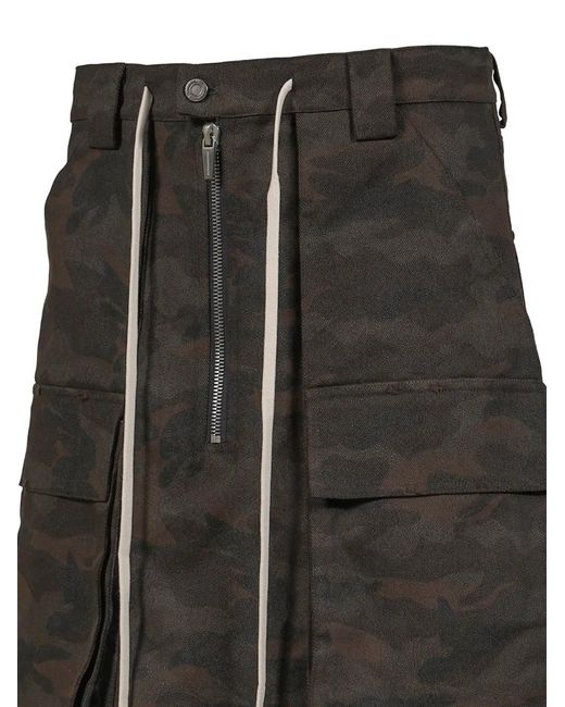 ARNODEFRANCE Black Night Camouflage-Print Skirt for men