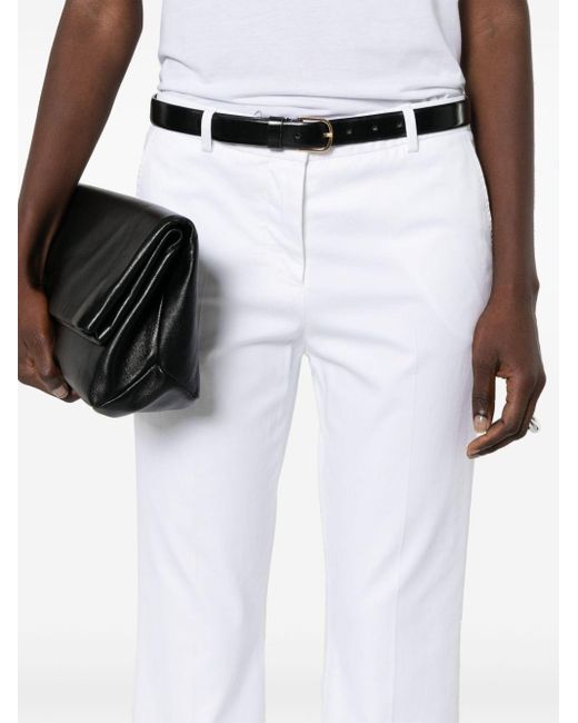 PT Torino White Pressed-crease Trousers