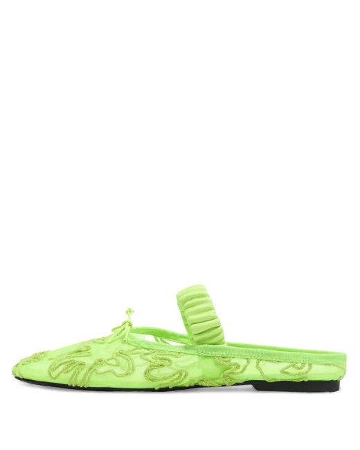 Bimba Y Lola Green Mesh Ballerina Shoes