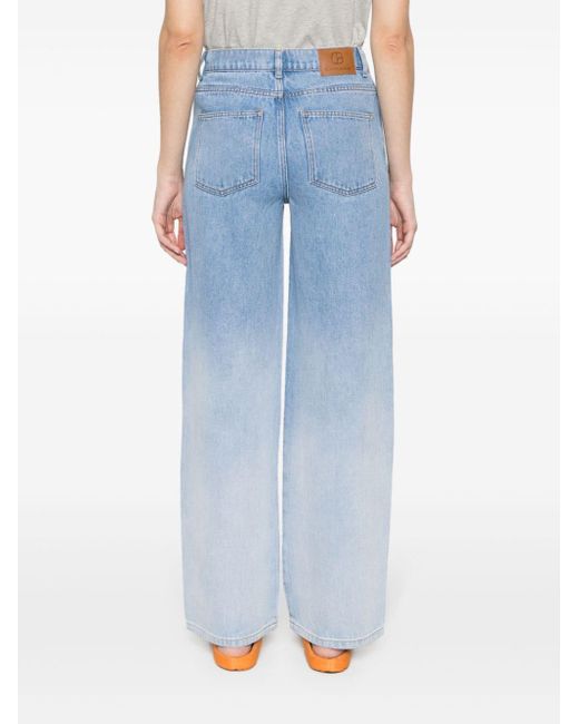 Claudie Pierlot Blue High-Waist-Jeans mit Farbverlauf