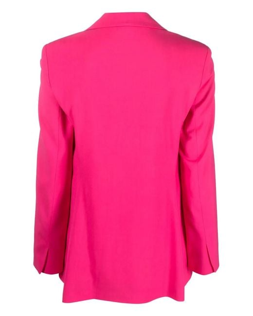 Alysi Pink Single-Breasted Virgin Wool Blazer
