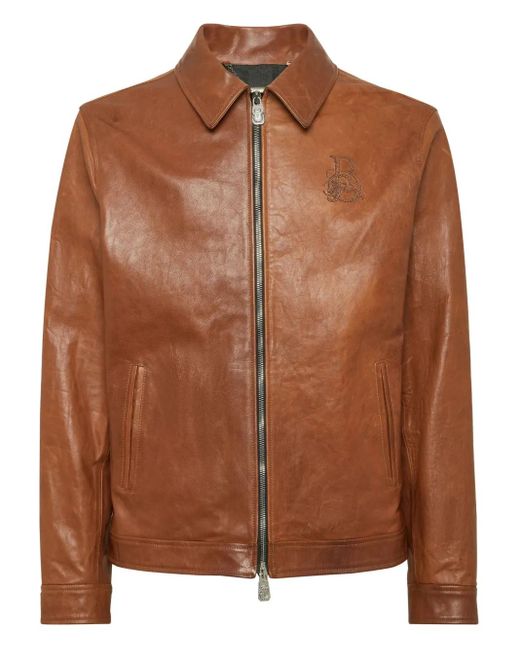 Billionaire Brown Logo-Embroidered Jacket for men