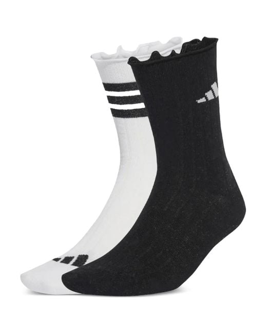 Adidas ロゴ 靴下 2足組 Black
