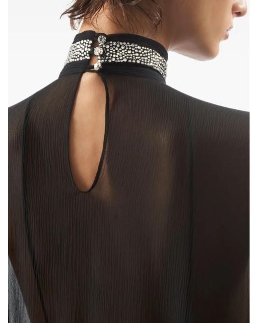 ‎Taller Marmo Black Parthenon Swarovski Crystal-Embellished Silk-Crepon Gown