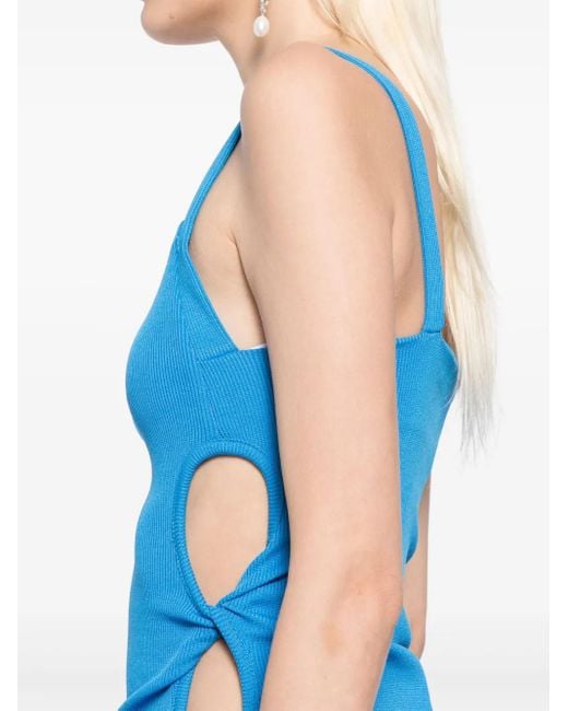 Christopher Esber Blue Open Twist Apron Tank Top