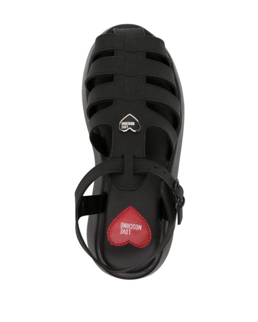 Love Moschino Black Caged Platform Sandals