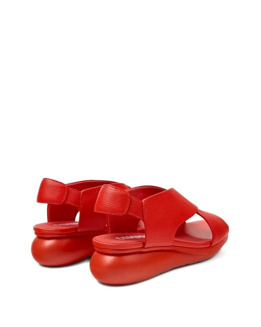 Camper Red Balloon Criss-Cross Flat Sandals