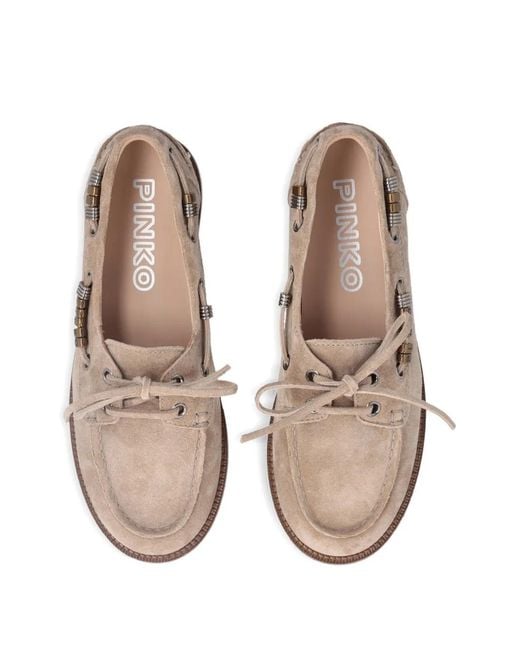 Pinko Multicolor Suede Lace-Up Loafers